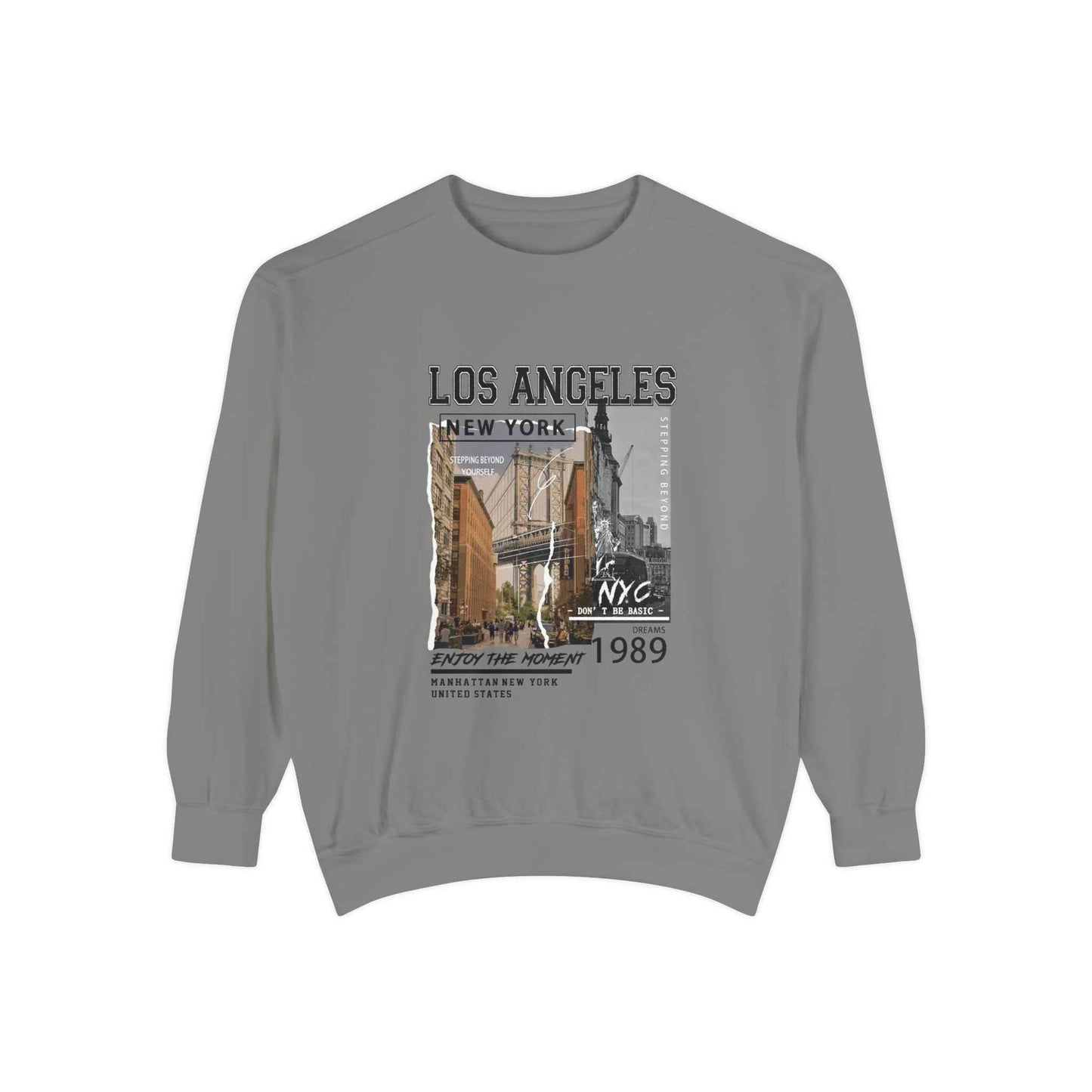 Los Angeles NYC Vintage Photo Sweatshirt — 1989 Cityscape Crewneck