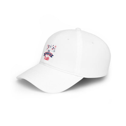 All American Dude Baseball Cap — Patriotic 4th of July Low Profile Hat