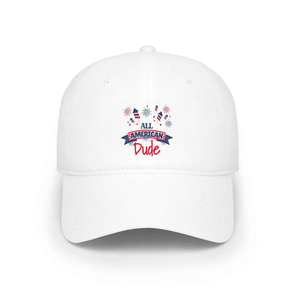 All American Dude Baseball Cap — Patriotic 4th of July Low Profile Hat