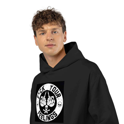 F*ck Your Feelings Hoodie - Edgy Black Pullover with Middle Finger Graphic