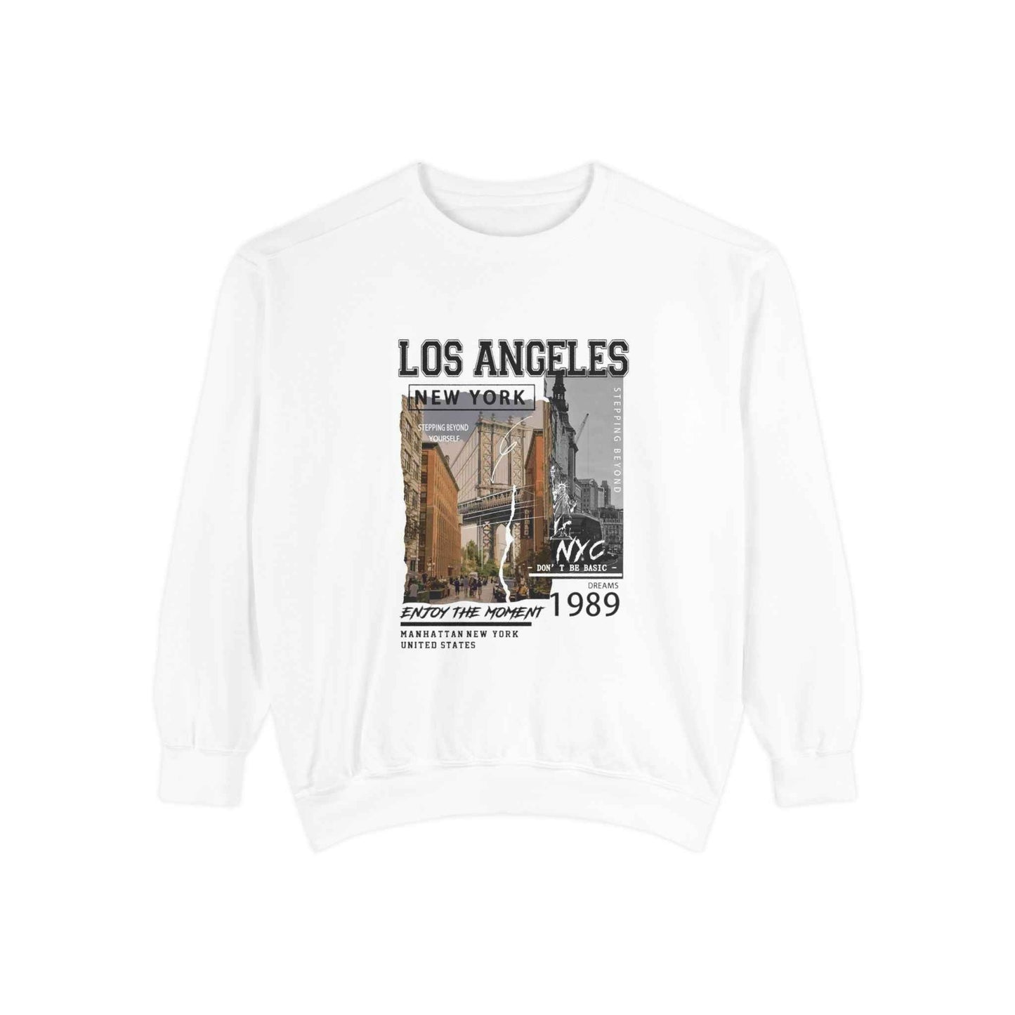 Los Angeles NYC Vintage Photo Sweatshirt — 1989 Cityscape Crewneck