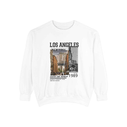 Los Angeles NYC Vintage Photo Sweatshirt — 1989 Cityscape Crewneck