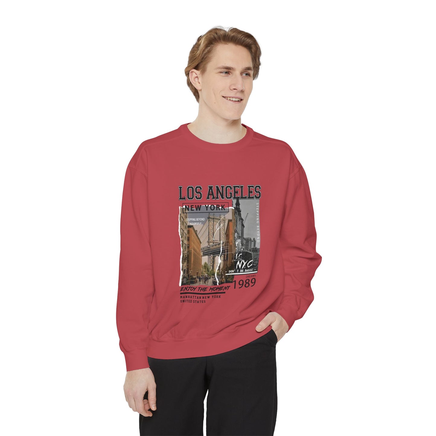 Los Angeles NYC Vintage Photo Sweatshirt — 1989 Cityscape Crewneck